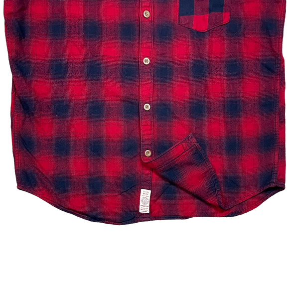 Lucky Brand California Fit Red Multi Plaid Flannel - Picture 2 of 9